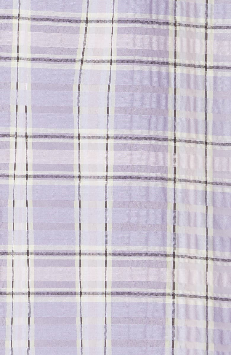 Ganni Check Organic Cotton Blend Seersucker Sundress, Alternate, color,