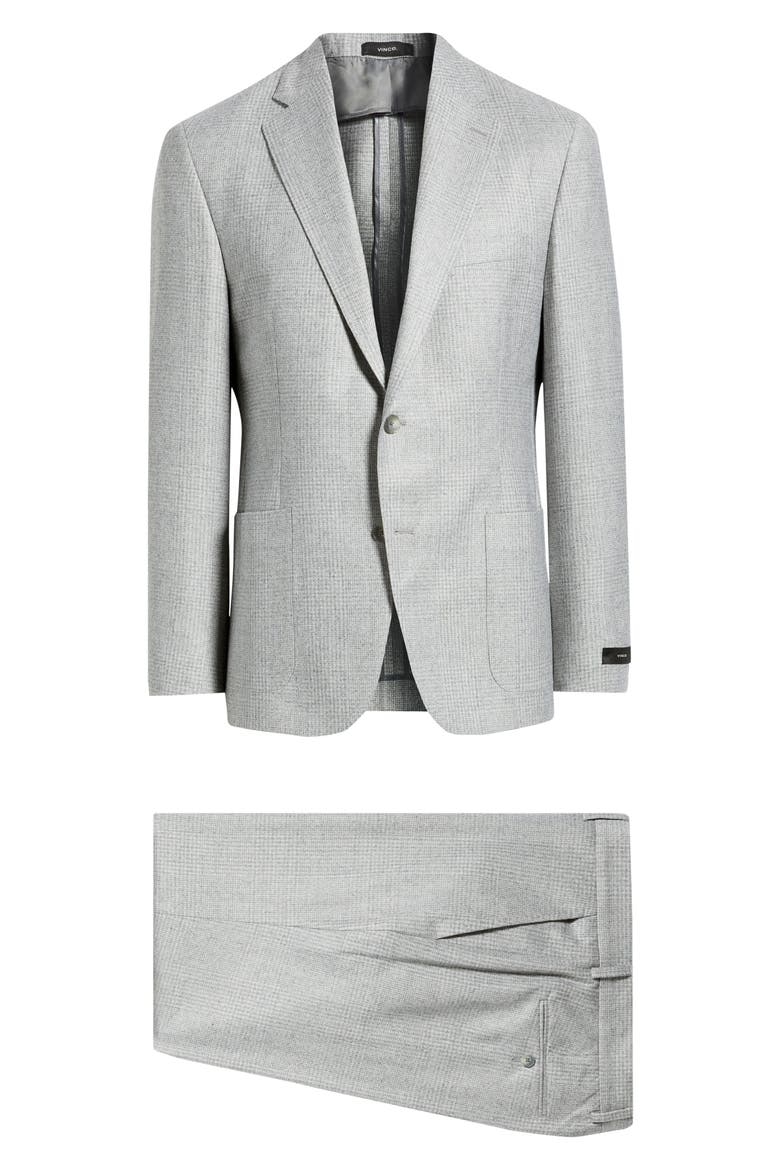 Icon Relaxed Fit Light Grey Glen Check Wool Suit, Main, color, LIGHT GREY