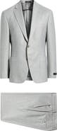 Vince Icon Relaxed Fit Light Grey Glen Check Wool Suit
