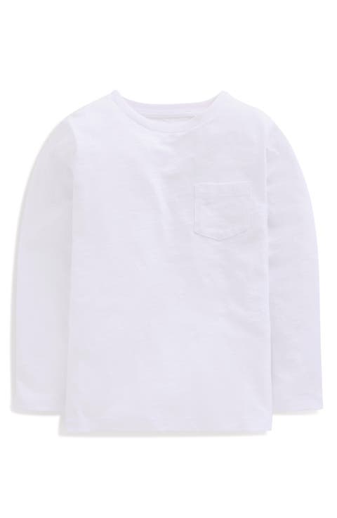 Kids' Everyday Long Sleeve Cotton Pocket T-Shirt