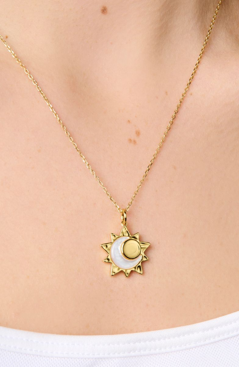 Little Sky Stone Eclipse Charm Necklace, Alternate, color, Mother Of Pearl