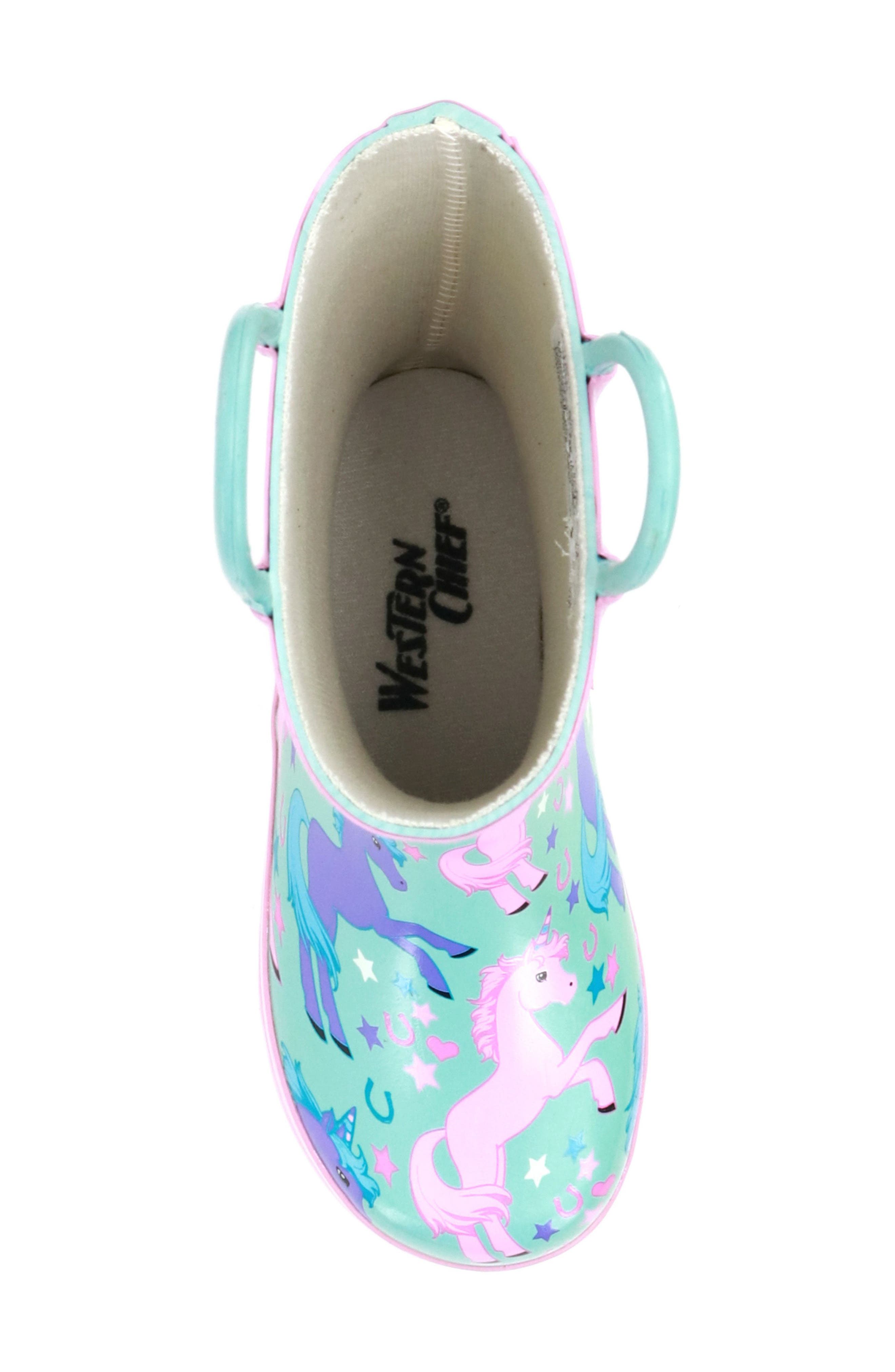 Western Chief Kids' Lucky Unicorn Waterproof Rain Boot, Alternate, color, 