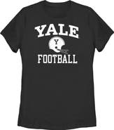 Yale University Women's Yale University Football Helmet Logo Graphic T-Shirt