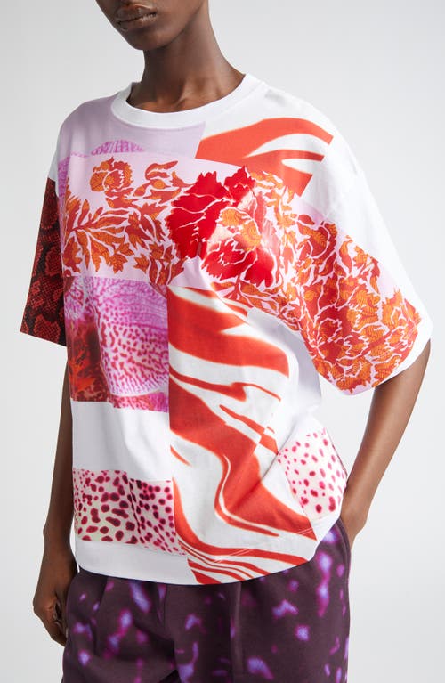 Dries Van Noten Womens White Contrast-panels Round-neck Cotton-jersey T-shirt Xs In Multi