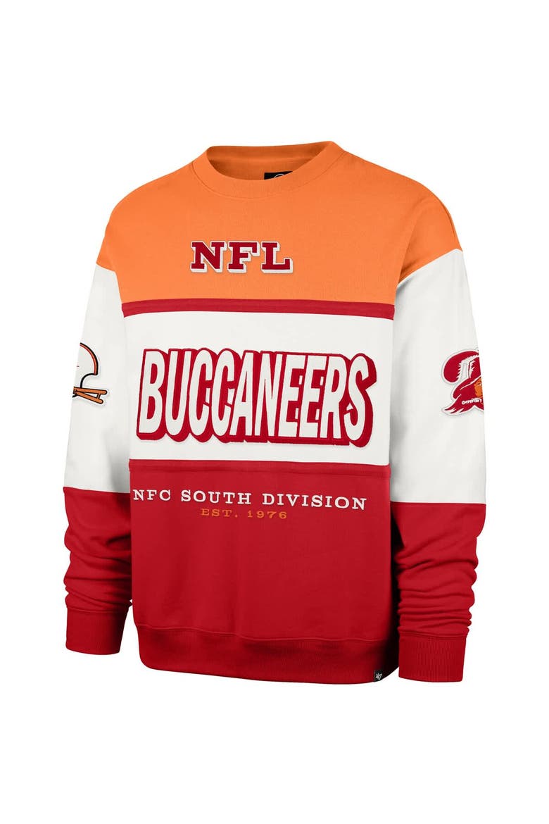 Men's '47  Orange/Red Tampa Bay Buccaneers Throwback Breeze Maximalist Sweatshirt, Alternate, color, Orange