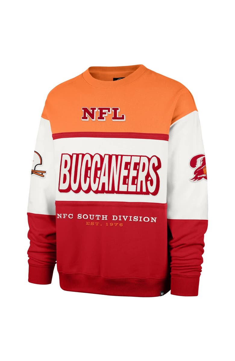 '47 Men's '47  Orange/Red Tampa Bay Buccaneers Throwback Breeze Maximalist Sweatshirt, Alternate, color, Orange