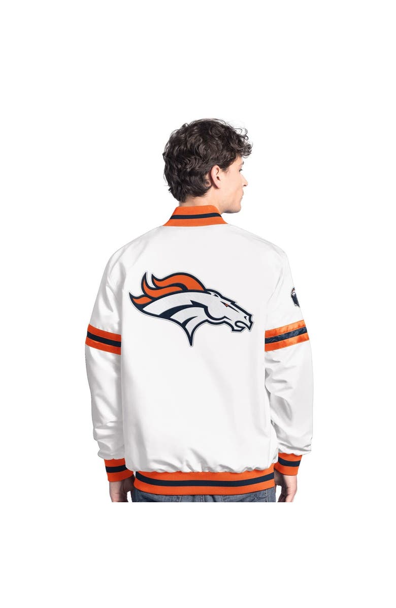 STARTER Men's Starter  White Denver Broncos Scout Full-Snap Varsity Jacket, Alternate, color, White