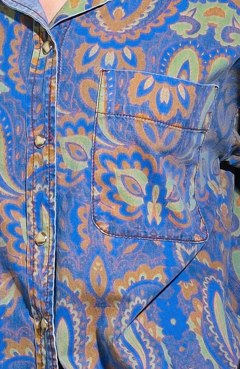 FLYING TOMATO Paisley Long Sleeve Chambray Shirt, Alternate, color, Chambray
