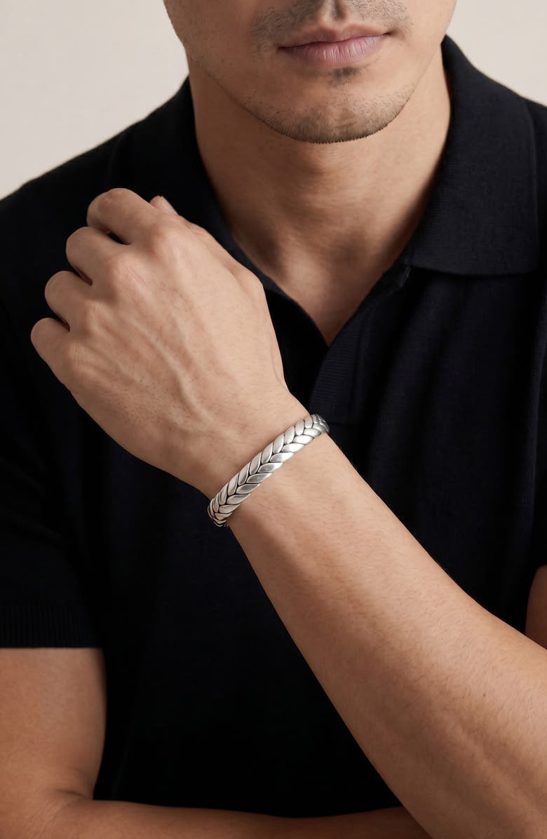 Mr. Ettika Men's Braided Cuff Bracelet, Alternate, color, Silver