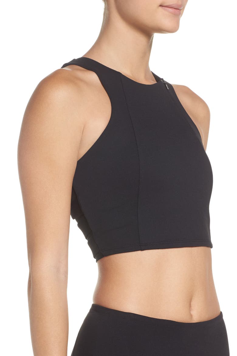 Covet Sports Bra Top, Alternate, color, BLACK