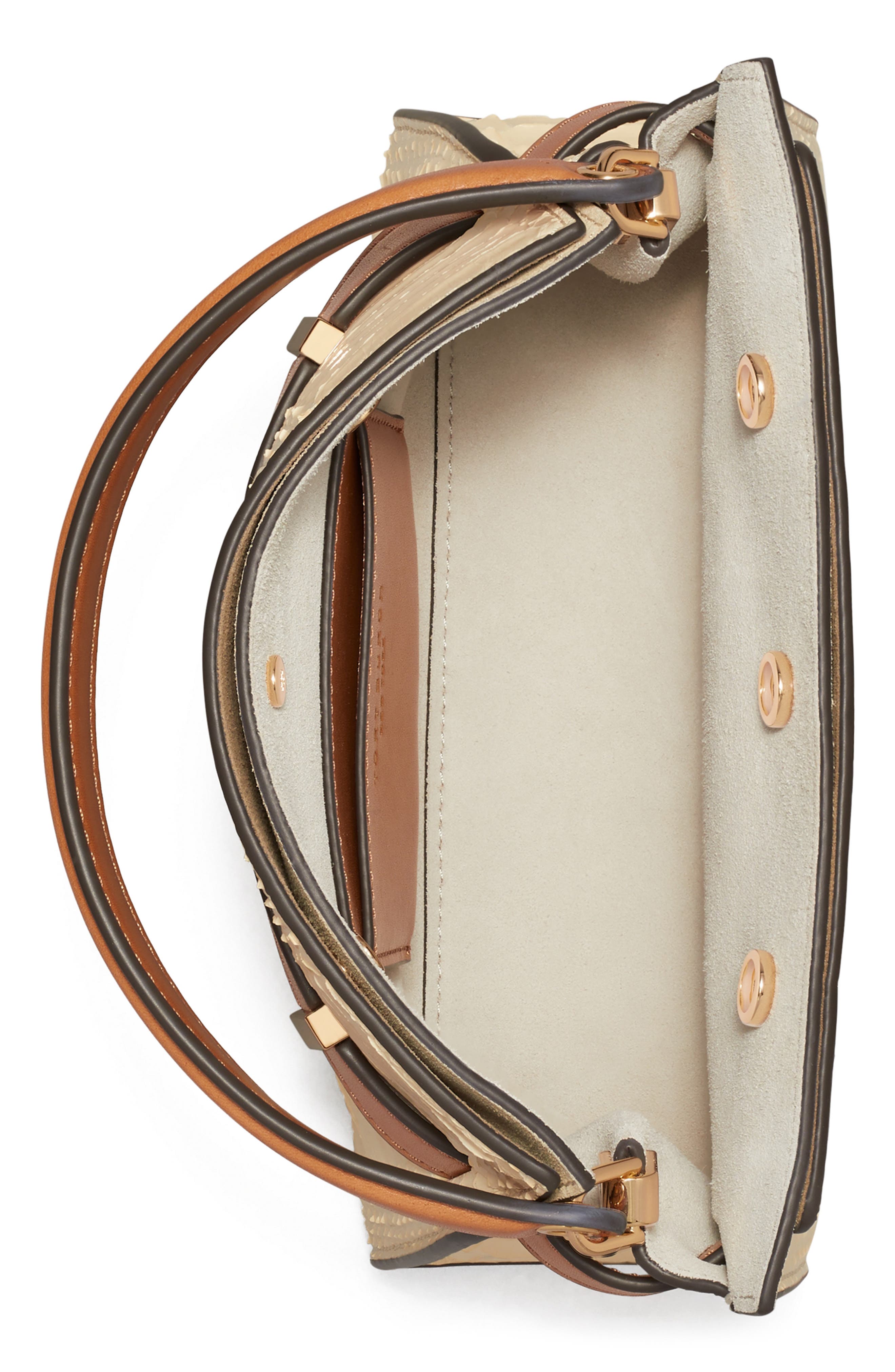 Petite Lee Radziwill Genuine Snake Satchel, Alternate, color, BUTTER