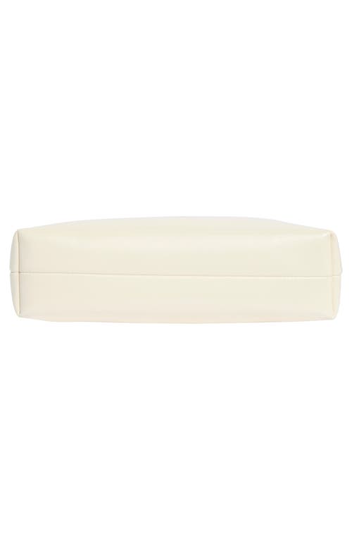 Stand Oil Plump Faux Leather Shoulder Bag In White