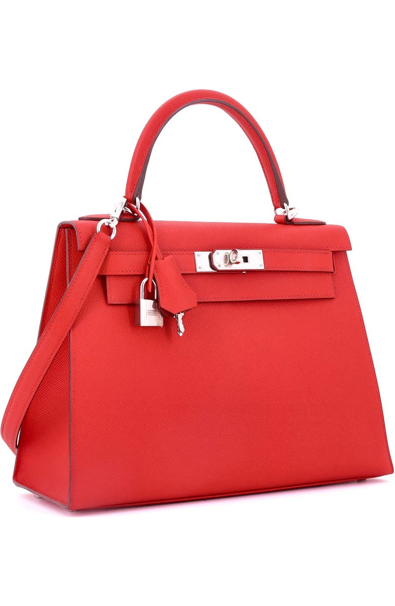 Pre-Owned Hermes Kelly Handbag Red Epsom with Palladium Hardware 28, Alternate, color, Rouge Tomate