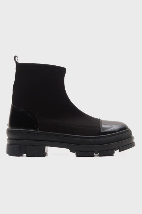 Prologue Shoes Bendis Scuba Boot in Black Faux Leather  product