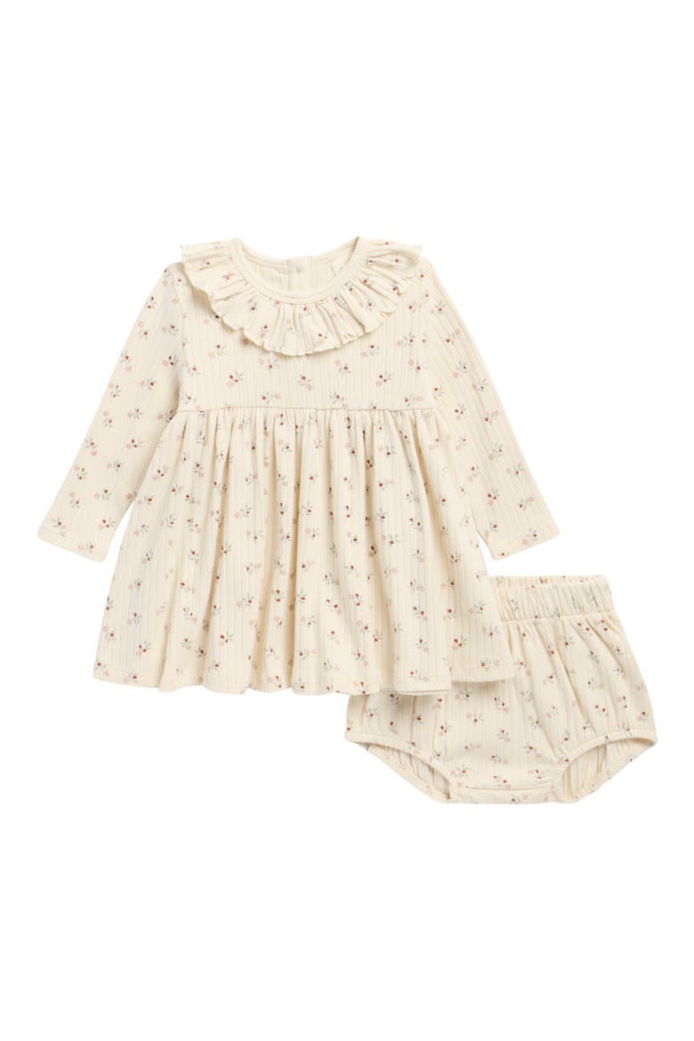Kids' Ruffle Long Sleeve Organic Cotton Top & Bloomers Set, Main, color, WILD FLOWER