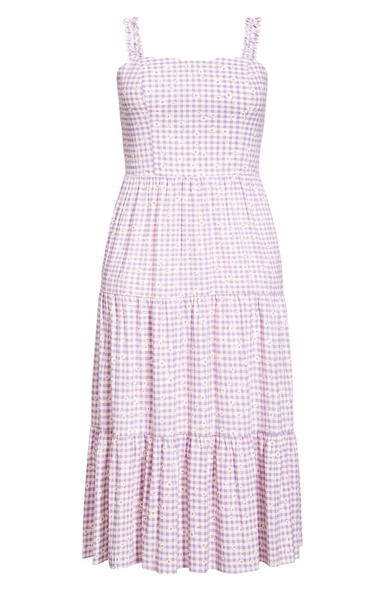 City Chic Victoria Tiered Gingham Sundress, Alternate, color, 