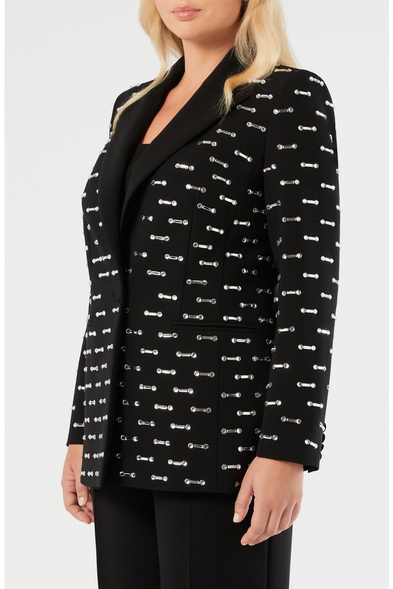 Mecsmalto Rhinestone Detail Jacket, Main, color, BLACK