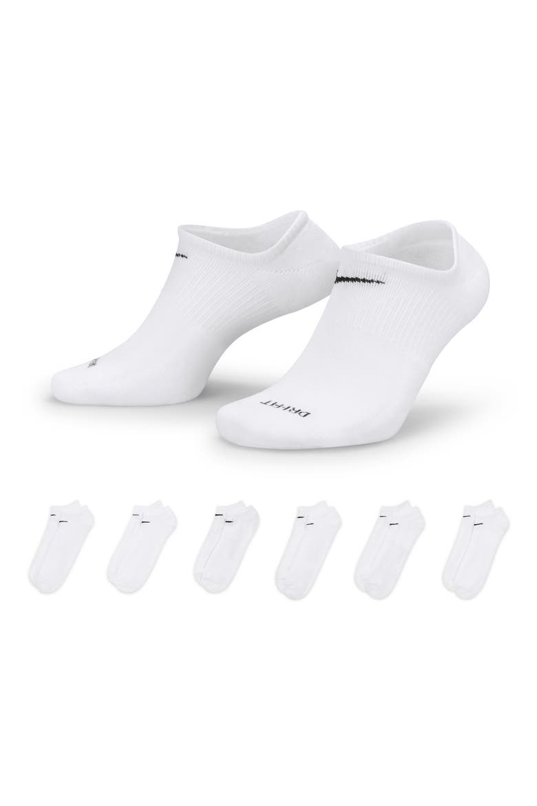 Everyday 6-Pack Lightweight Low Cut Socks, Alternate, color, WHITE/BLACK