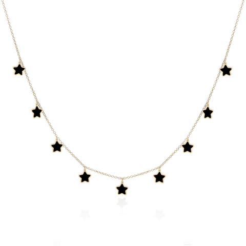 Onyx Star Dangle Necklace