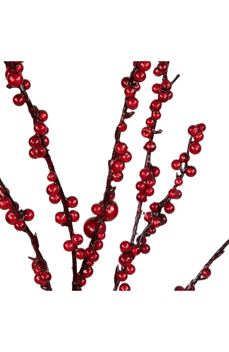 Northlight 50" Artificial Red Berry Christmas Twig Tree with Square Stand, Unlit, Alternate, color, Red