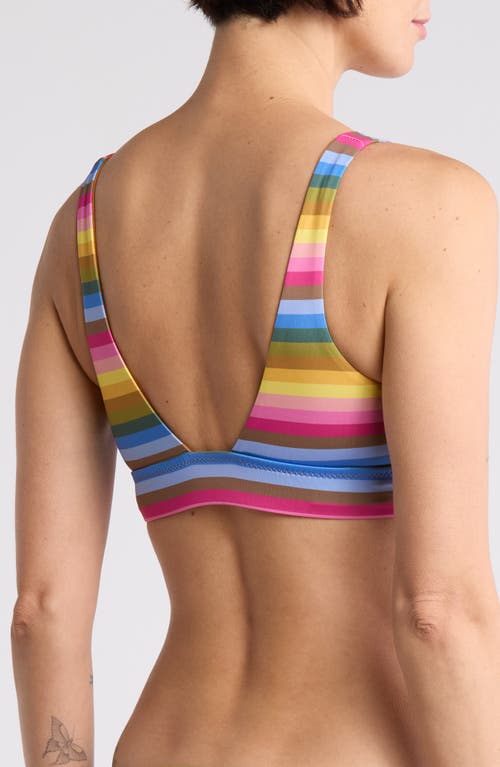 Vitamin A ® Sienna Scoop Neck Bikini Top In Rainbow Stripe
