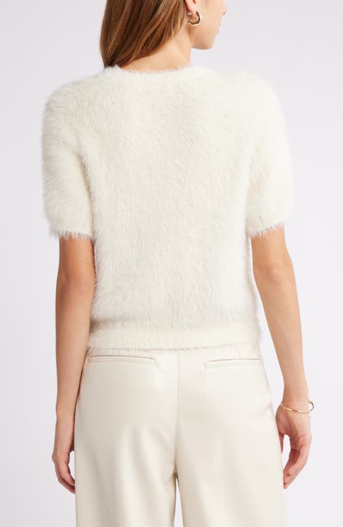 Open Edit Eyelash Sweater In Ivory Dove