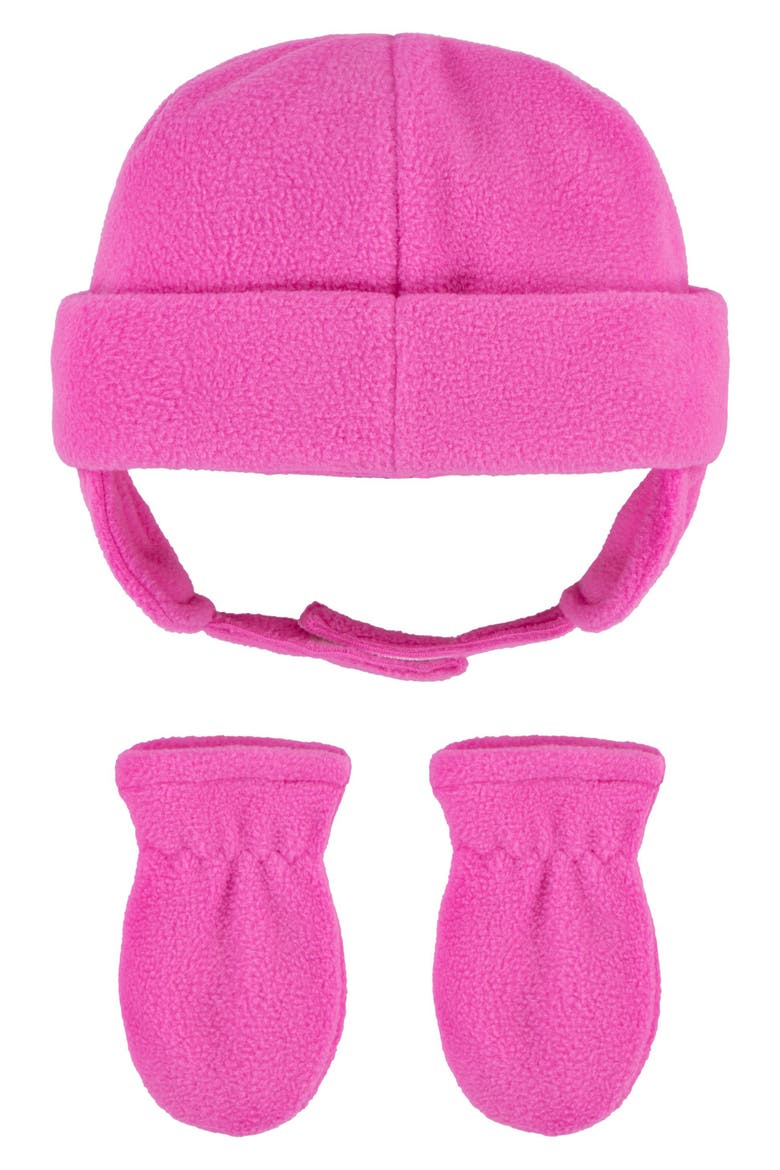 Swoosh Fleece Cap & Mittens, Alternate, color, PLAYFUL PINK