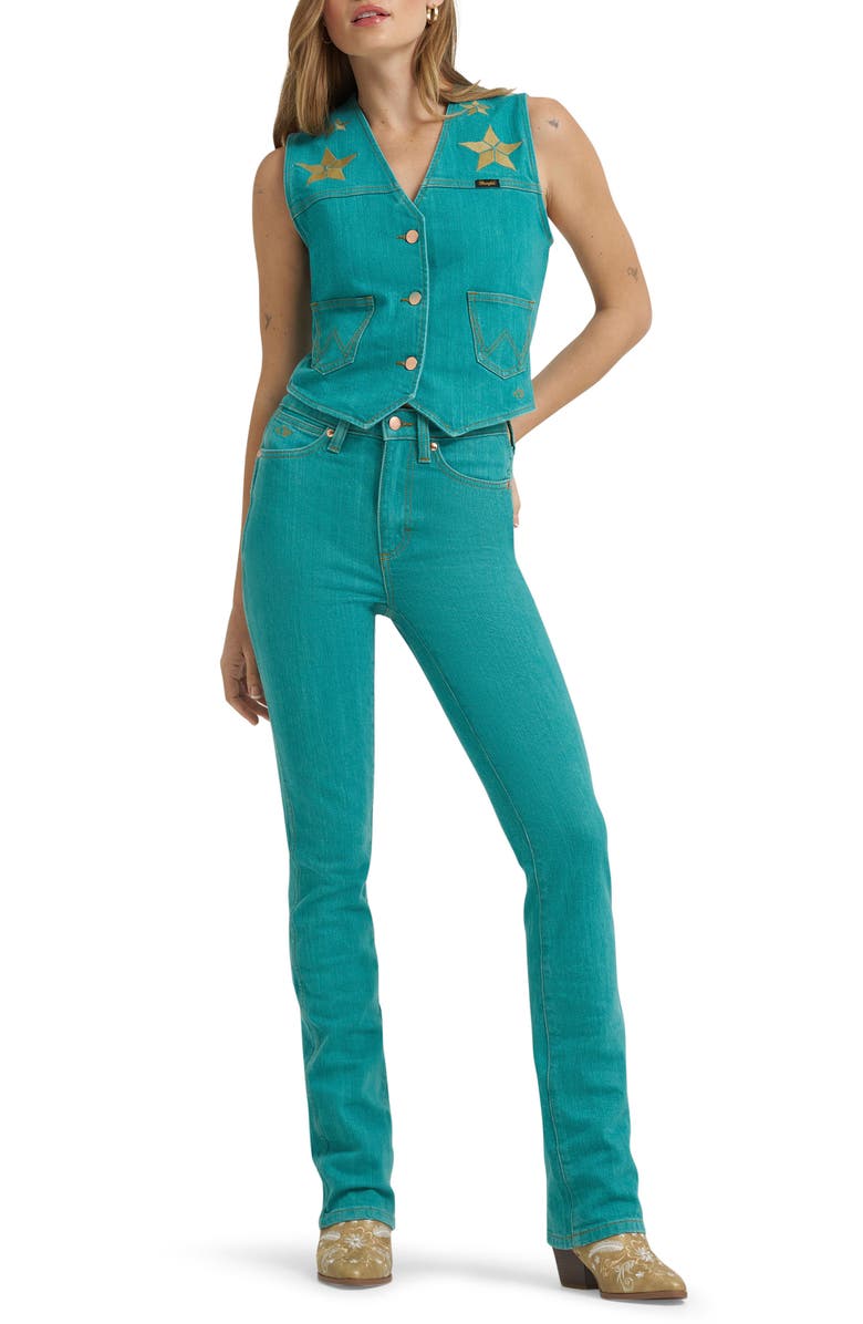 Wrangler x Lainey Wilson Embroidered Denim Vest, Alternate, color,