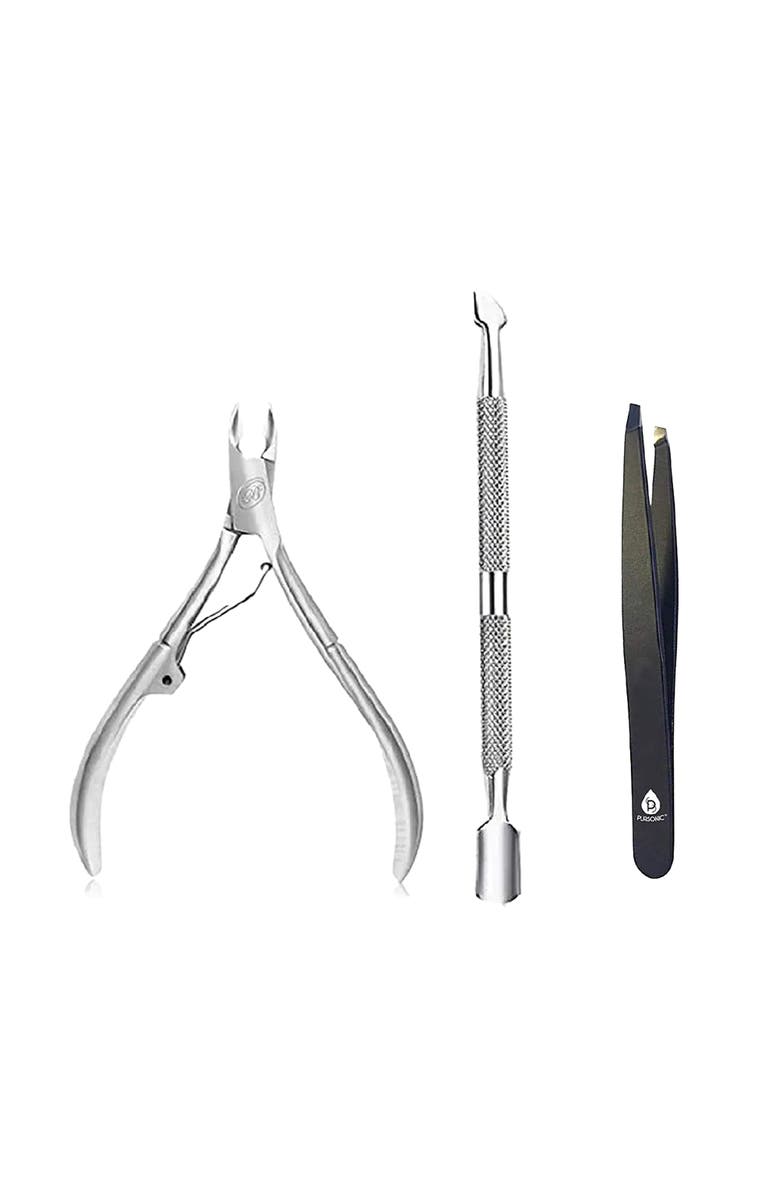 PURSONIC Precision Perfection Bundle Slant Tip Tweezer + Salon-Grade Nail Care Kit, Main, color, Multicolor