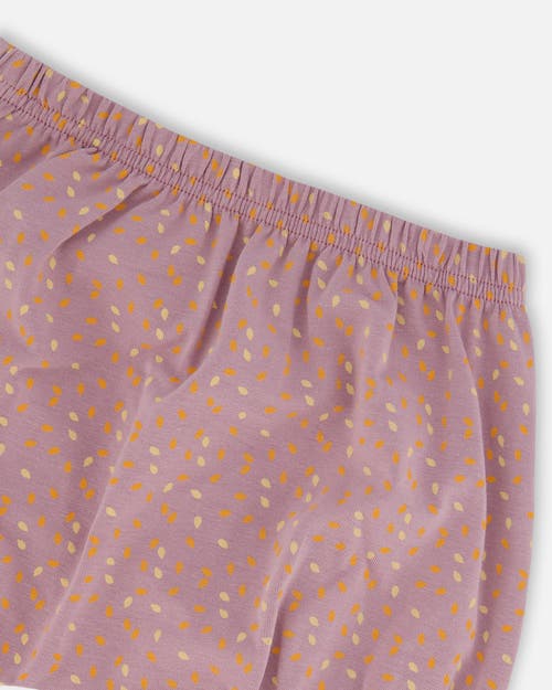 Deux Par Deux Baby Girl's Printed Organic Cotton Top And Bloomer Set Purple With Pear Seeds In Purple With Pear Seeds