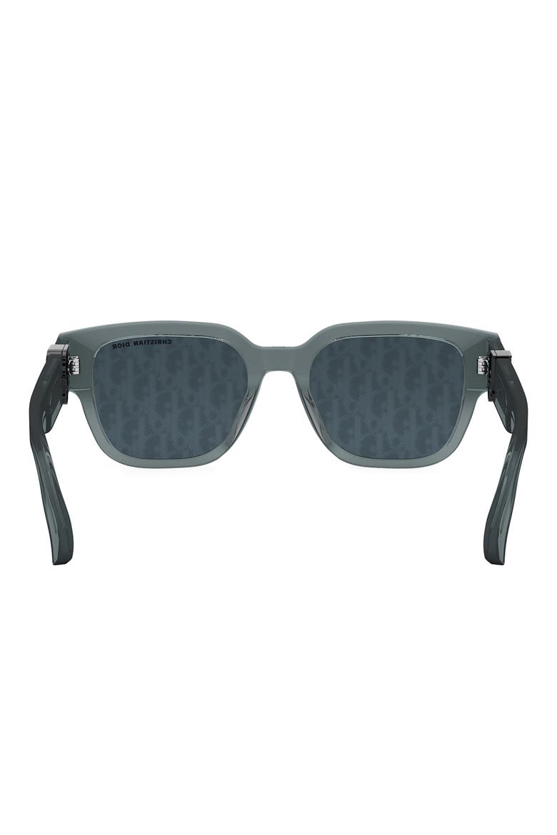 'DiorOblique S1I 53mm Square Sunglasses, Alternate, color, SHINY BLUE / BLU MIRROR