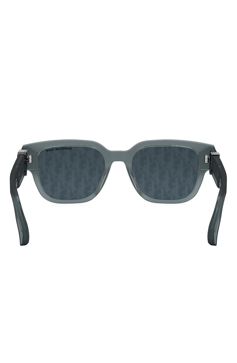 DIOR Oblique S1F 53mm Square Sunglasses, Alternate, color, Shiny Blue / Blu Mirror