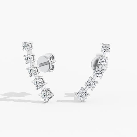 Orbit Ear Climbers Lab Diamond Earrings in 14K Gold