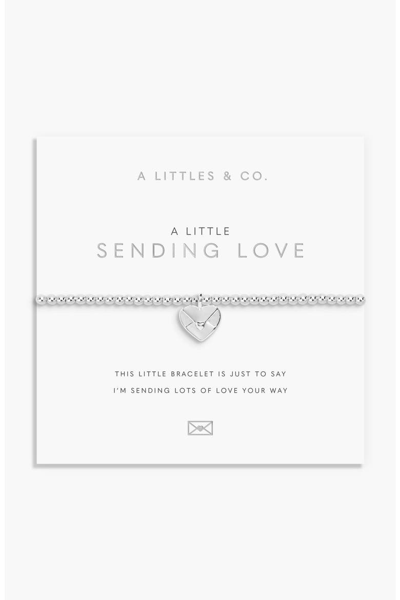 A Little 'Sending Love' Bracelet In Silver Plating, Main, color, Metallic Silver