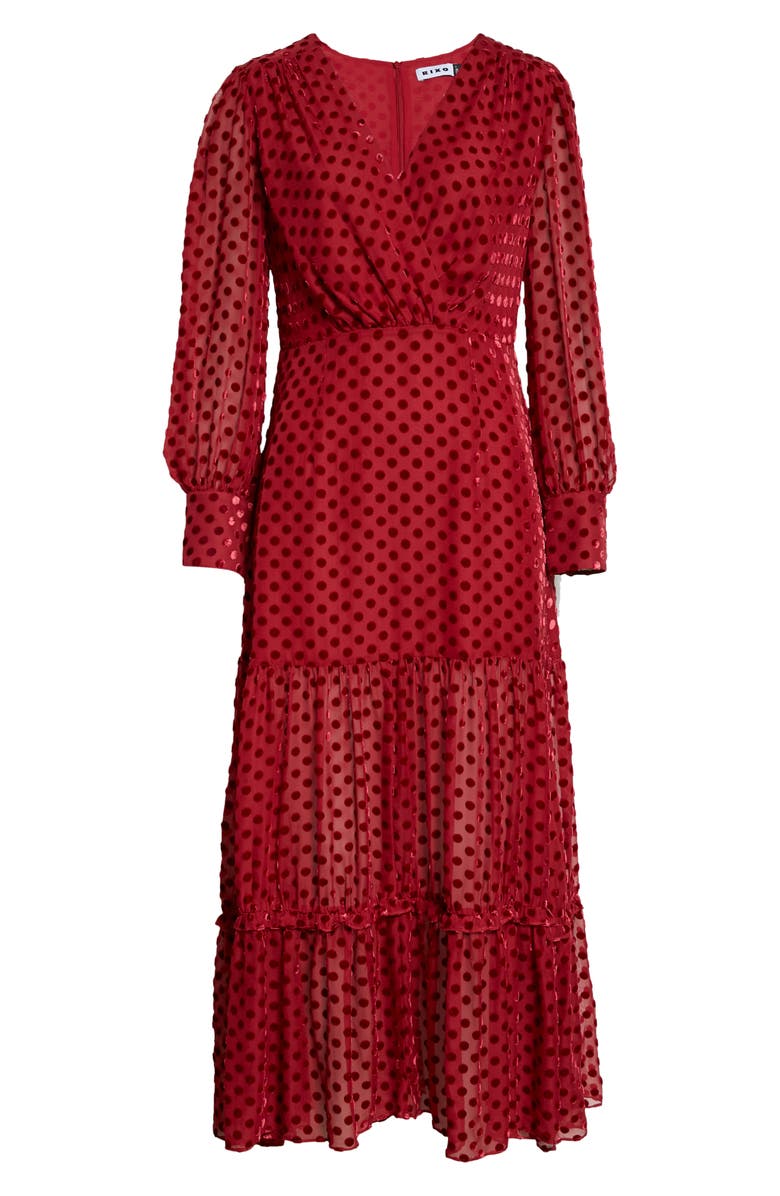 RIXO Elsie Silk Blend Long Sleeve Dress, Alternate, color, 