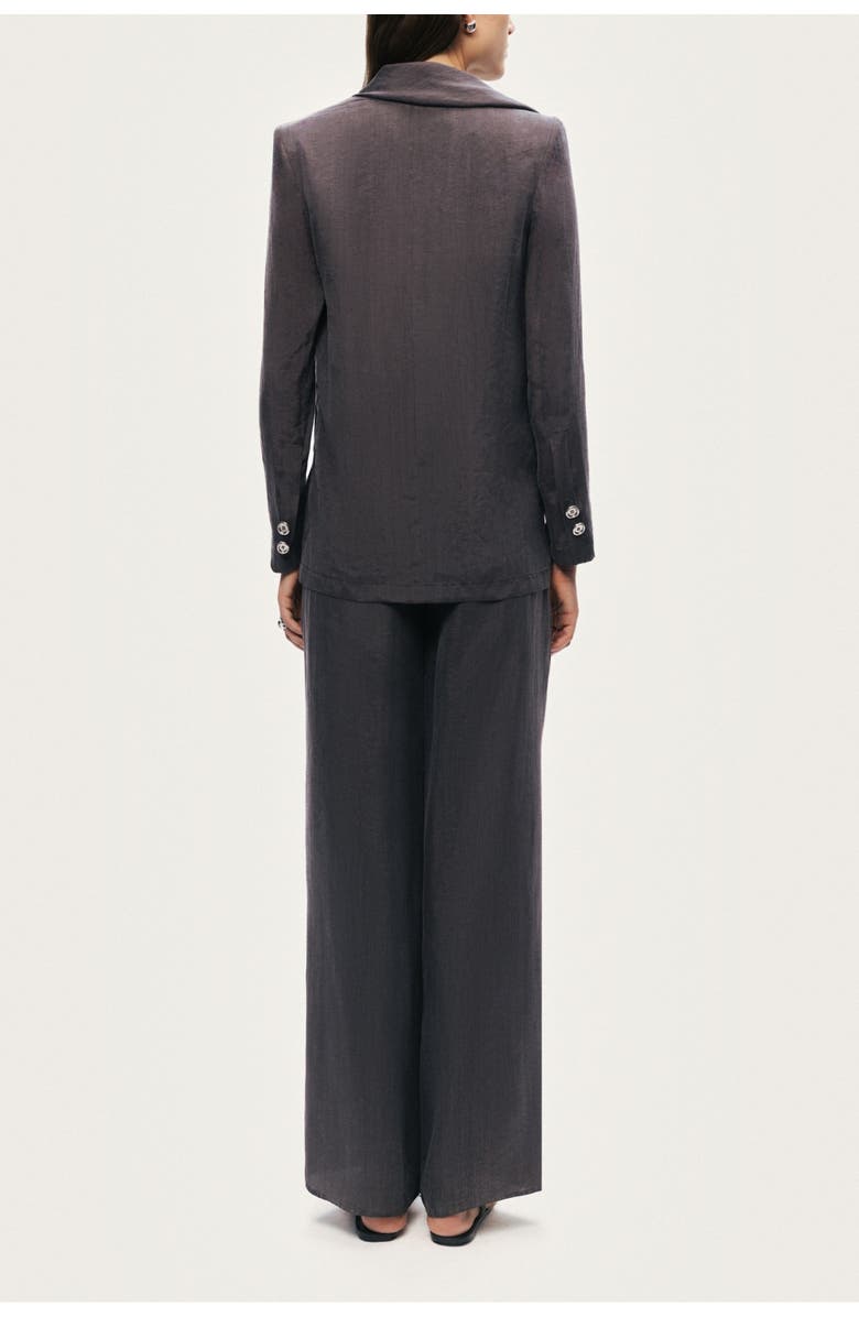 Nocturne Asymmetrical Draped Tailored Jacket, Alternate, color, Anthracite