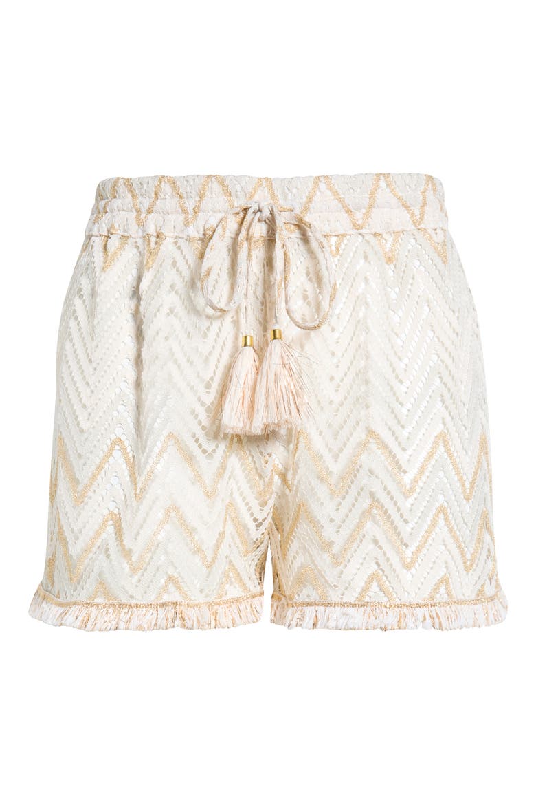 Chevron Duke Drawstring Cover-Up Shorts, Alternate, color, SANDSTONE CHEVRON