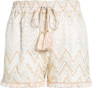 Ramy Brook Chevron Duke Drawstring Cover-Up Shorts