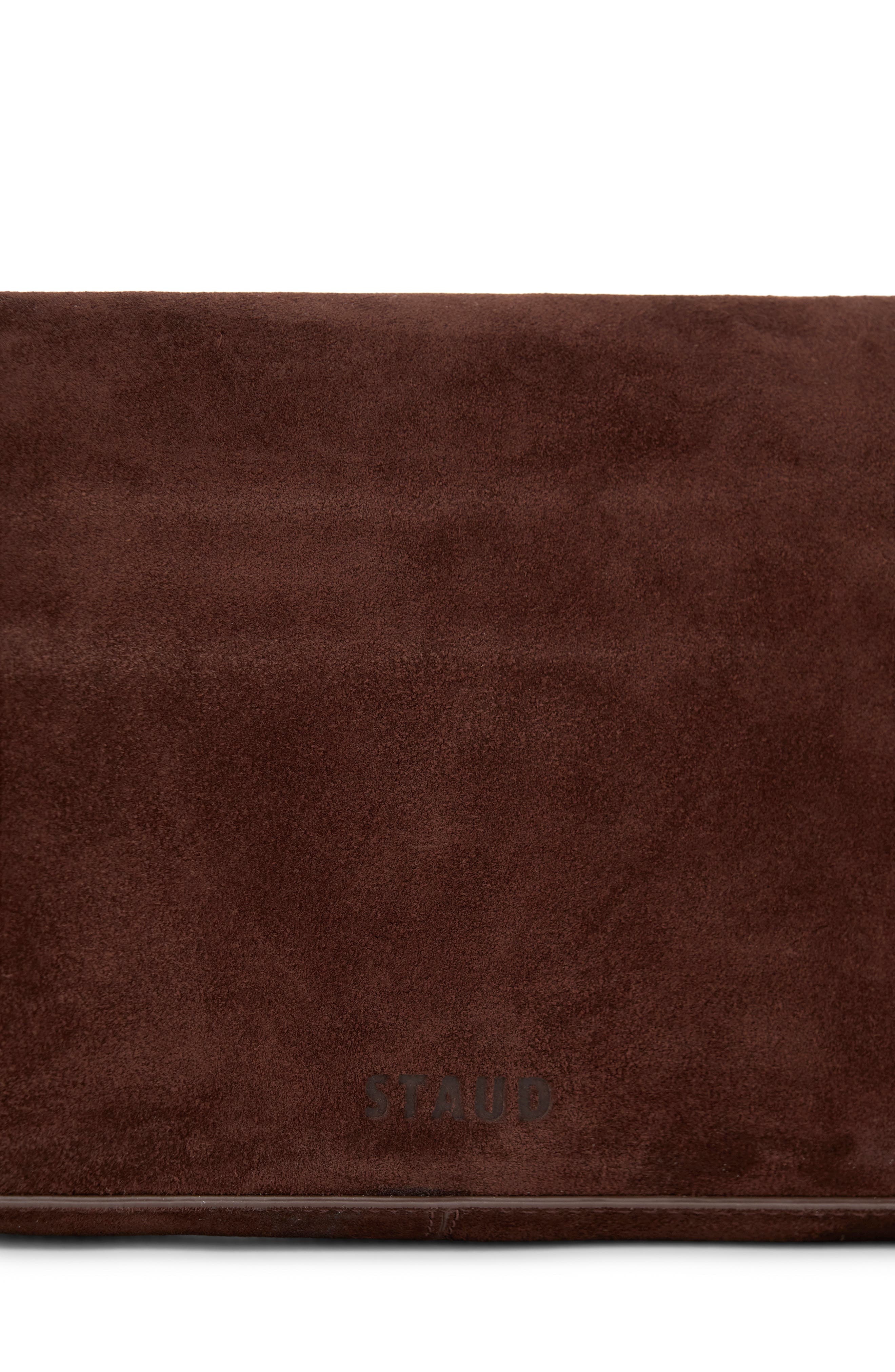 STAUD Harlow Suede Shoulder Bag, Alternate, color, Mahogany