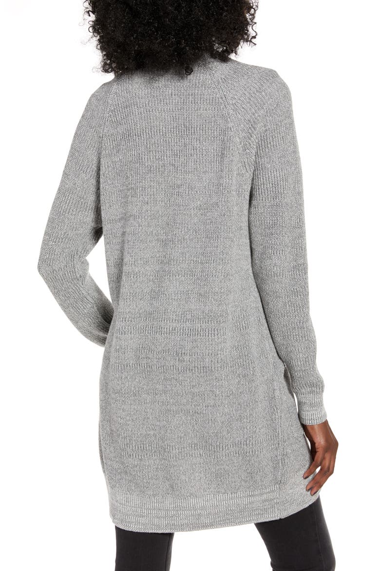 Longline Open Cardigan, Alternate, color, GREY CLOUDY HEATHER MARL