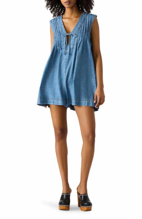 Steve Madden Mick Pintuck Denim Romper