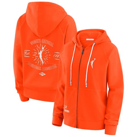 Women's WEAR by Erin Andrews Orange WNBA Vintage Full-Zip Raglan Hoodie