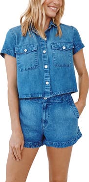 Bella Dahl Short Sleeve Short Button-Up Shirt