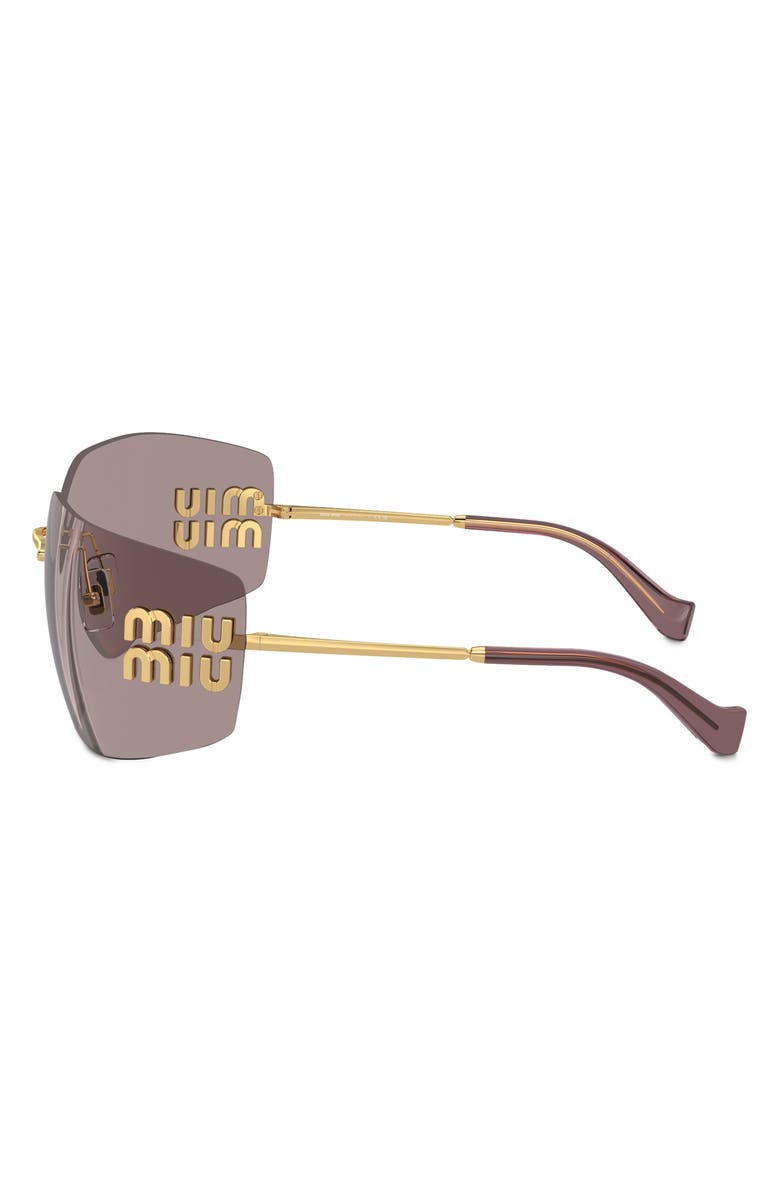 Miu Miu 80mm Oversize Irregular Sunglasses, Alternate, color, Gold