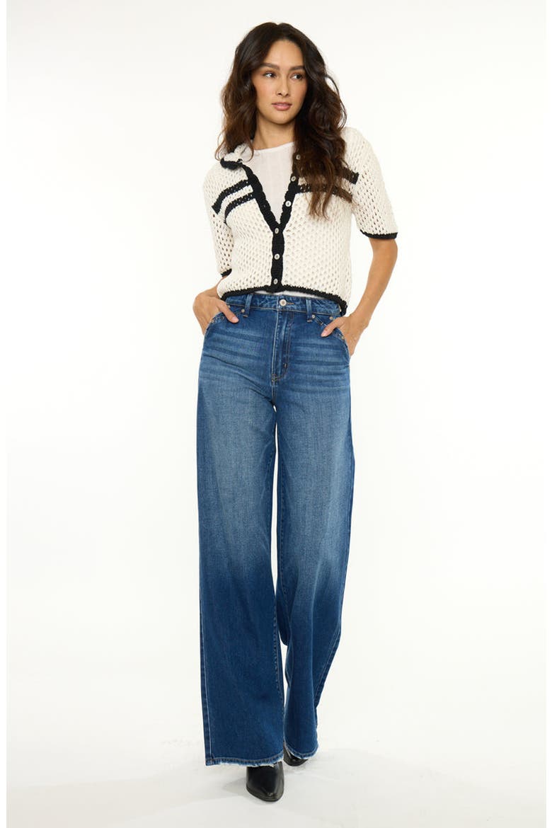 Sina Ultra High Rise Wide Jeans, Alternate, color, Dark Wash
