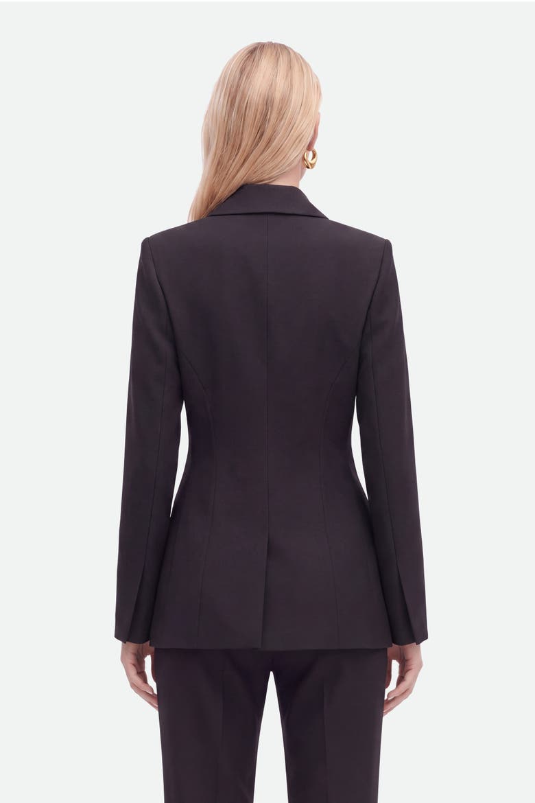 Padded Shoulder Double Breasted Jacket, Alternate, color, Black