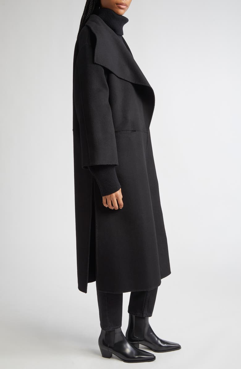 TOTEME Annecy Open Front Wool & Cashmere Coat, Alternate, color, Black