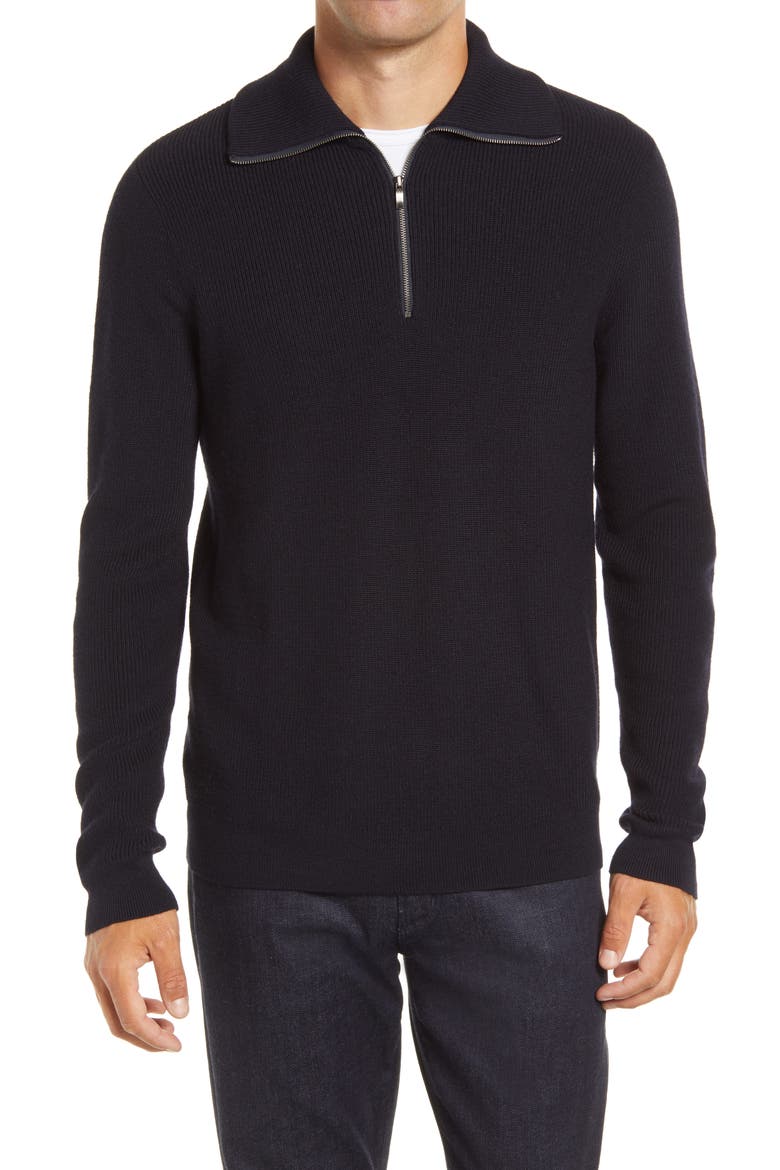 Men's Shop Quarter Zip Sweater, Main, color, NAVY