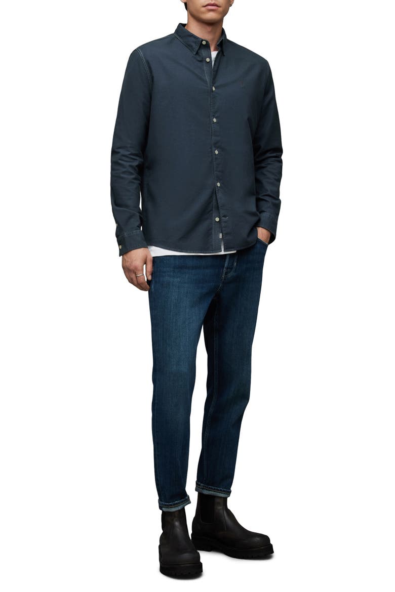 Hermosa Organic Cotton Button-Up Shirt, Alternate, color, CADET BLUE