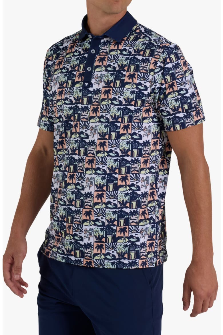 Core Tropical Print Performance Golf Polo, Alternate, color, GOLF PLEASE